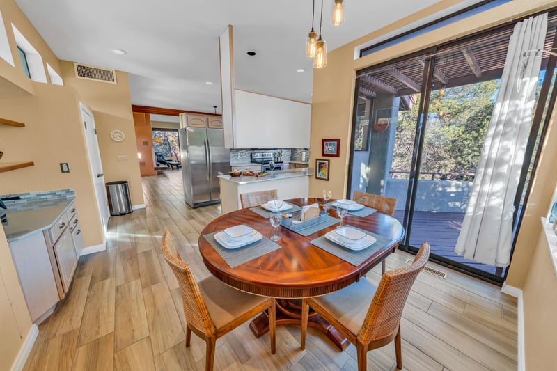 Breakfast Dining Area With Access to Deck