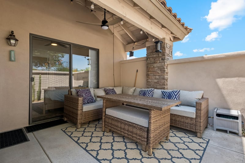 Downstairs back patio