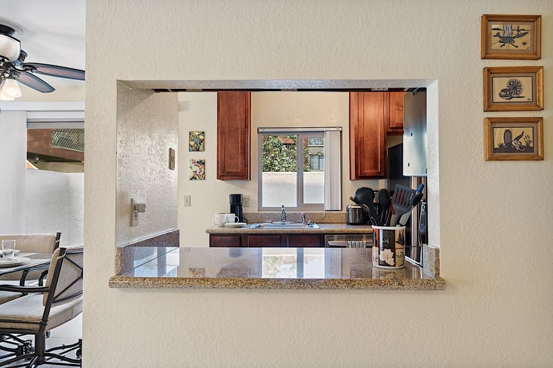 Looking into kitchen