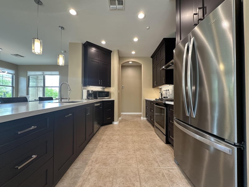 Plenty of cabinets and counter space to use on your stay.