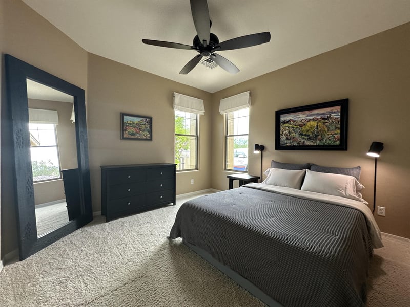 Relax in the large Guest Bedroom with Queen Size Bed.