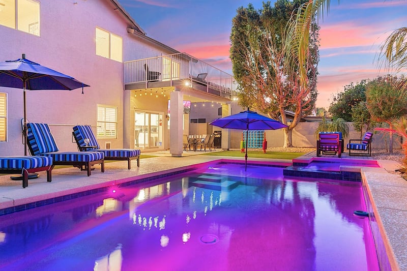 Heated Pool  Spa Multicolored light