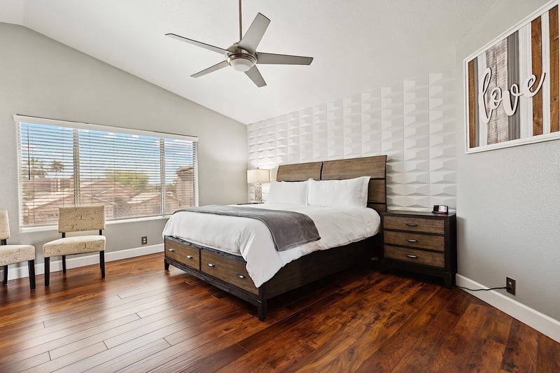 Master Bedroom  King sized bed Upstairs