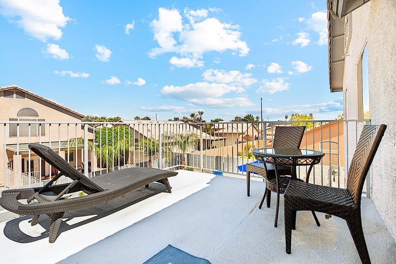 Balcony off the 4th bedroom. Sun Lounger  Bistro Set