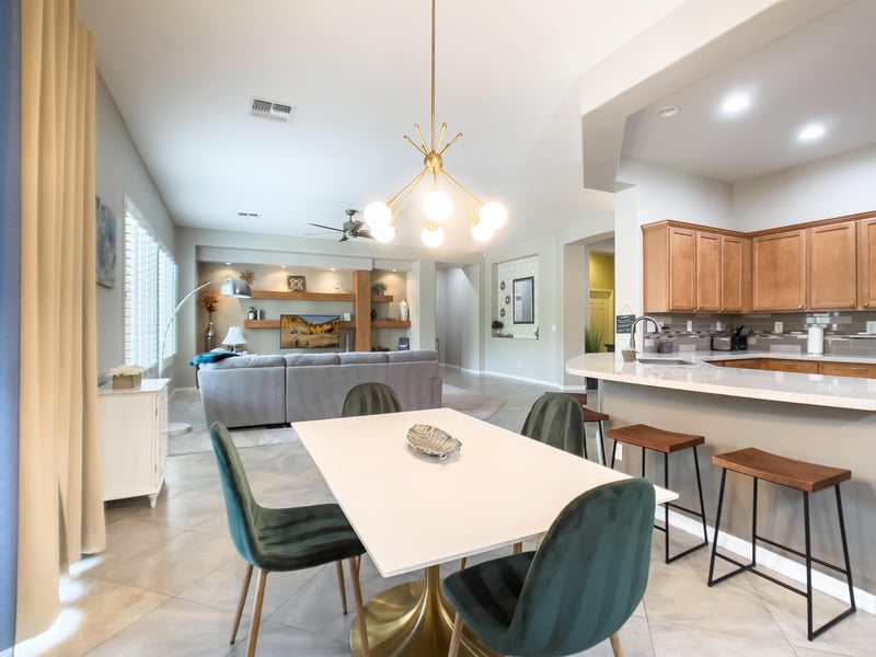 Open concept floor plan with modern details