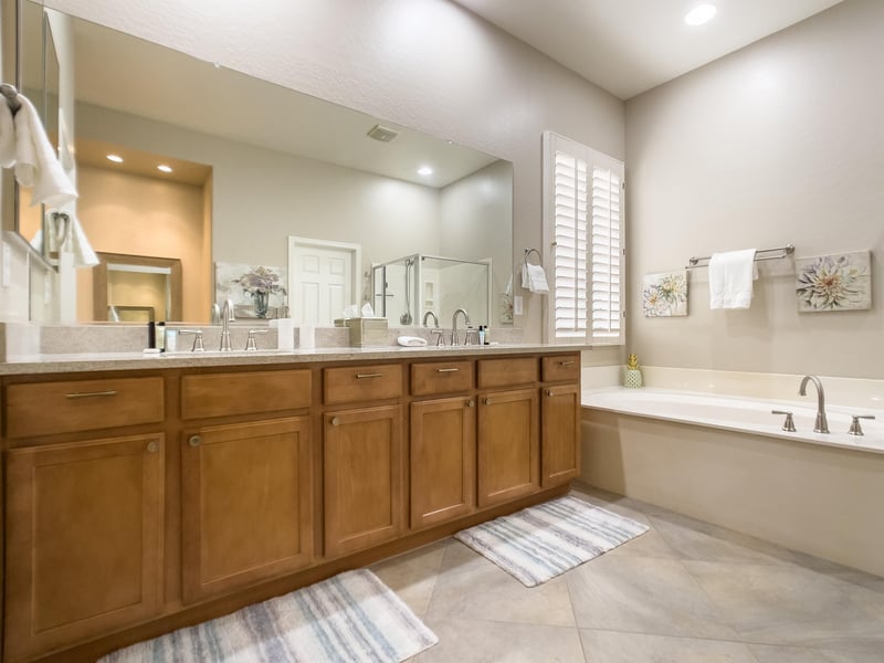 Separate soaking tub for max relaxation