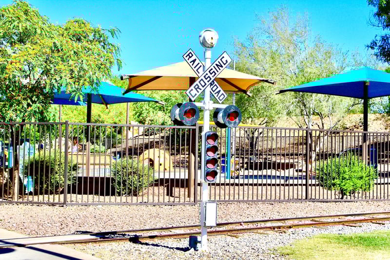 A Kids Train travels throughout the park