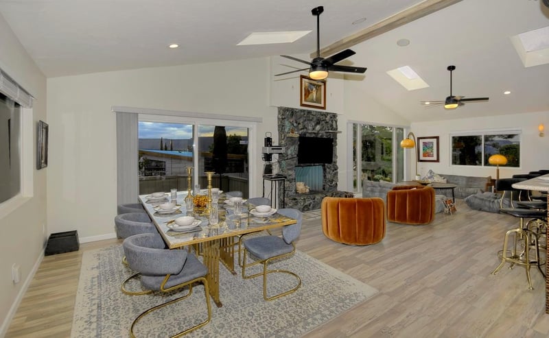 So much natural light from all the windows and doors. Fabulous views