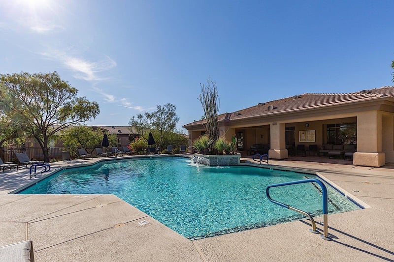 Sparkling heated community pool