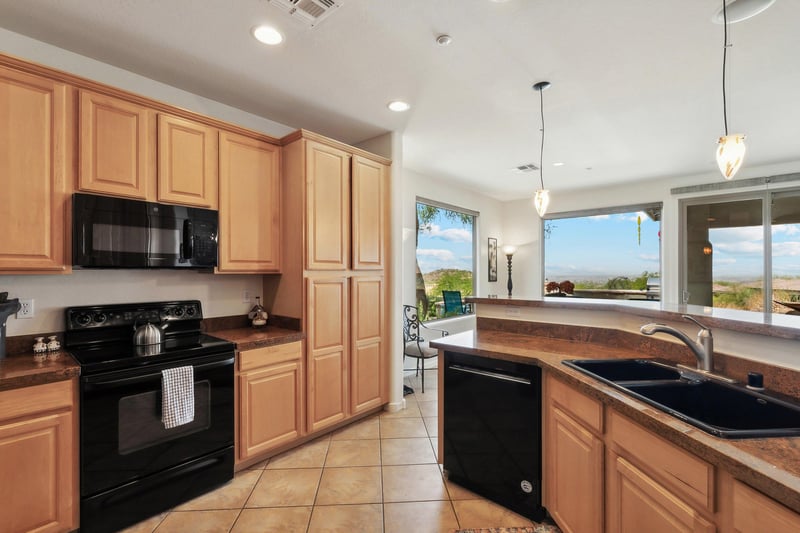 Enjoy cooking in the fully stocked kitchen