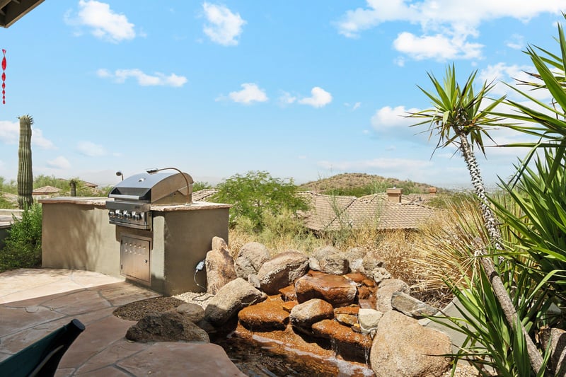 Tranquil waterfall to bring the ambiance to the view.