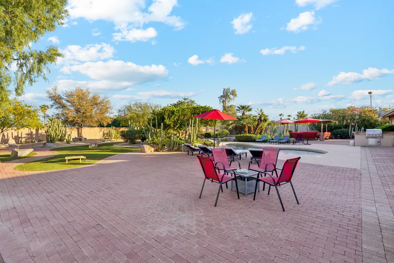 Plenty of seating options so you can experience this oasis from anywhere