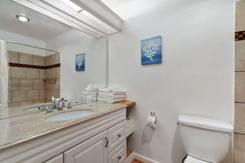 Main bath includes a large closet and a showertub combo