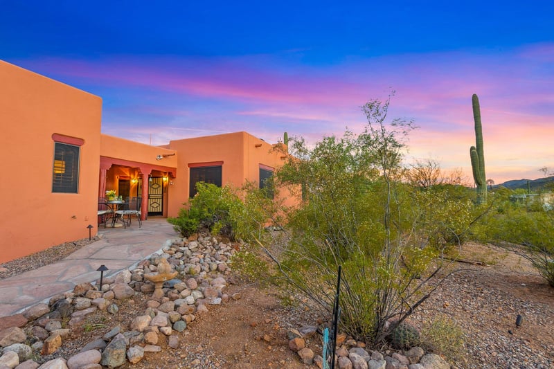 View of back of home and patio