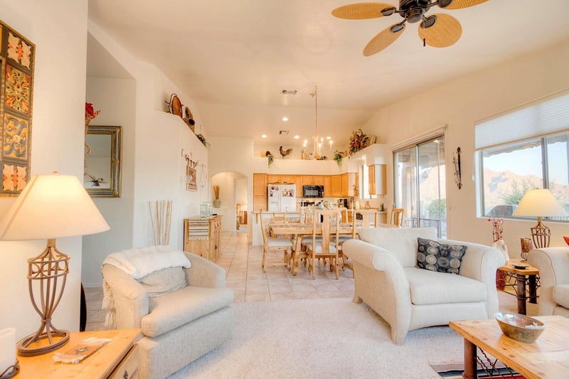 Open to family room for easy entertainment