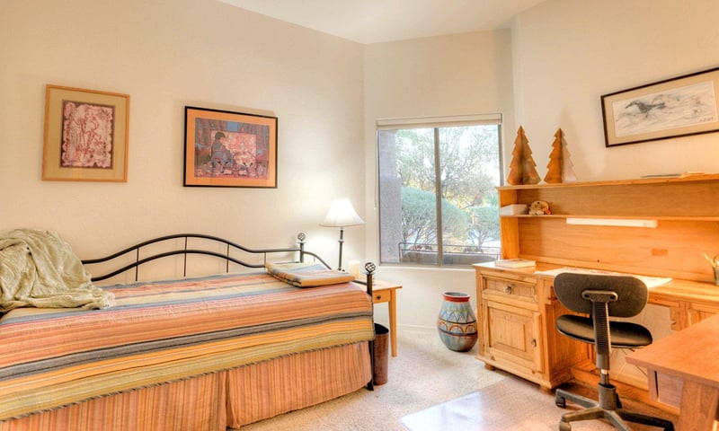 Guest bedroom two with captains style twin day bed Two twins and office area