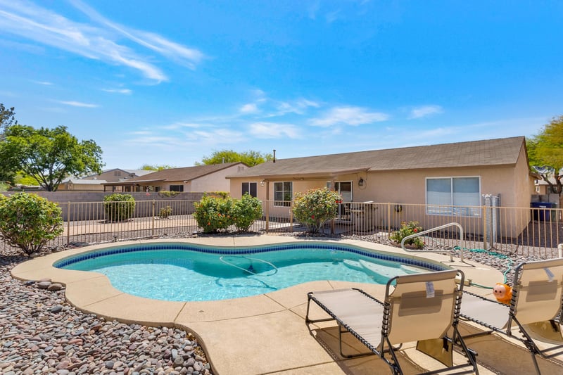 Lounge chairs for relaxing by the pool