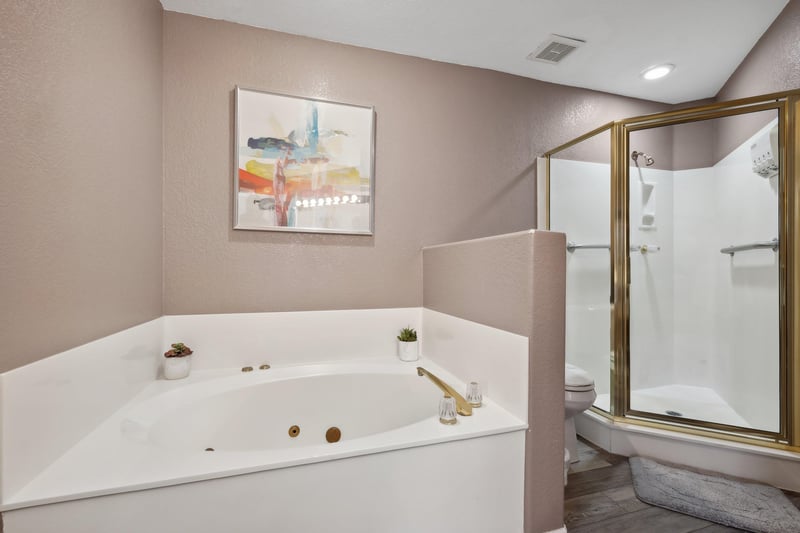 Feel like you are at the spa in this master bathroom.
