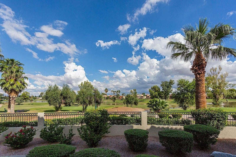 Views of golf course from patio