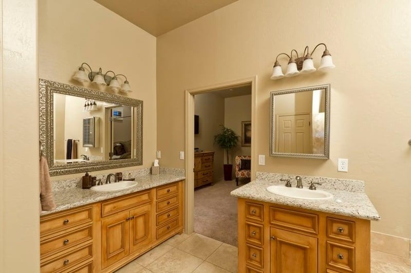 Two vanities make sharing a bathroom bareable