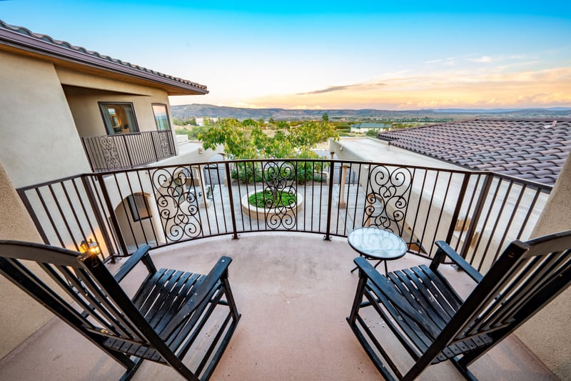 View From The Balcony Above Entrance Facing Vineyard