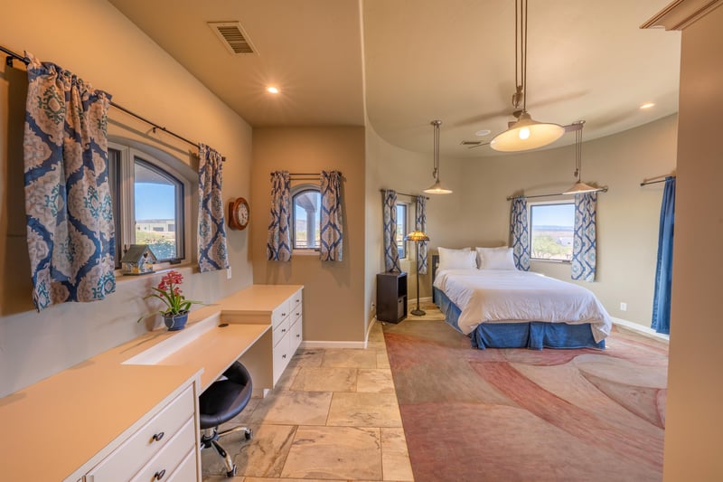 Downstairs Guest Bedroom With Queen Bed