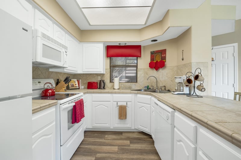 Lots of bright cabinets