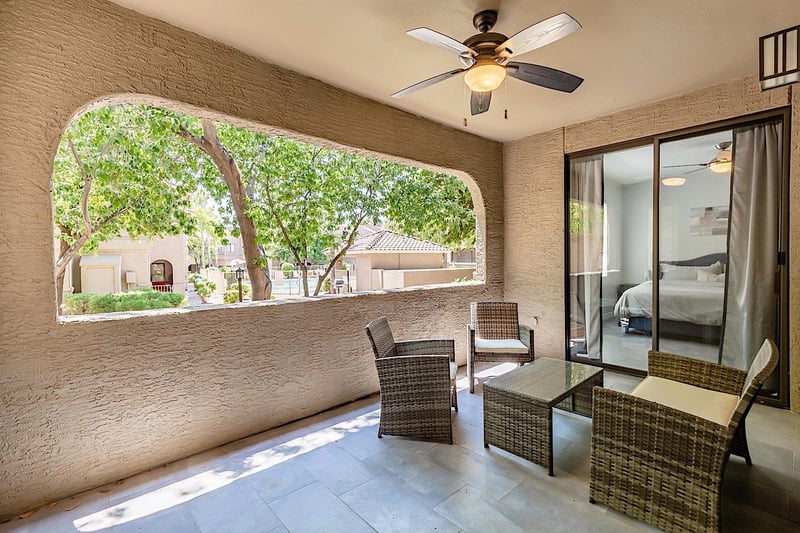 Large Shaded Patio  Steps From Pool