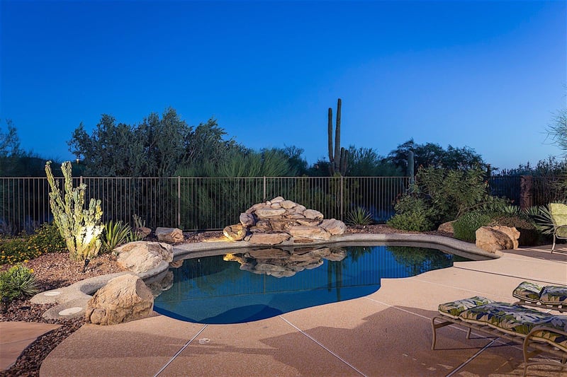 Private Pool  heated with waterfall feature