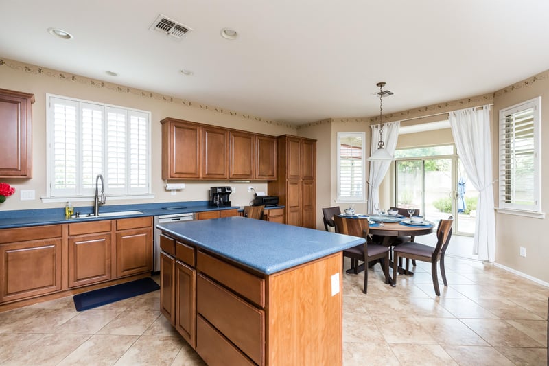 Kitchen Island and 4 person wood table.