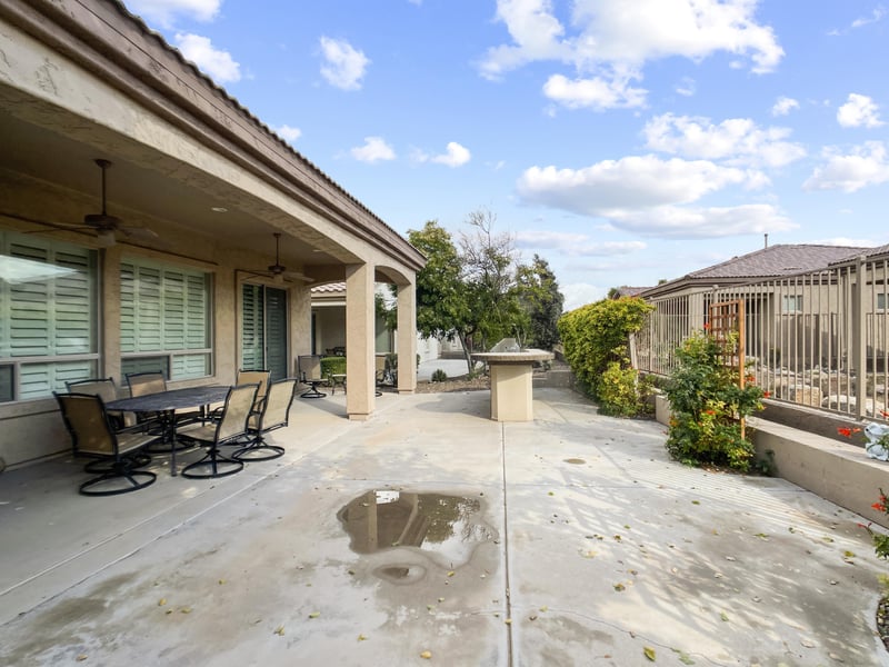 A view of the back of the home