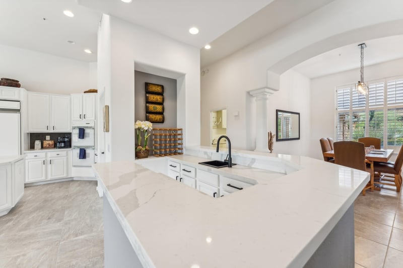 Watch over all the action from the wet bar Views to all common spaces.