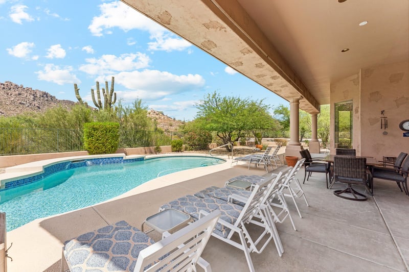 Soak up the sun on the outdoor pool loungers