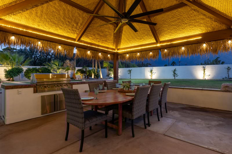 Time to have your meal under the outdoor palapa