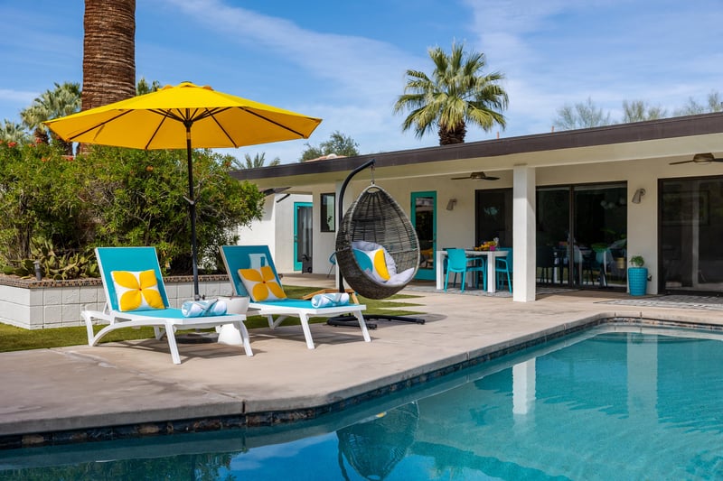 Ample lounge chairs await