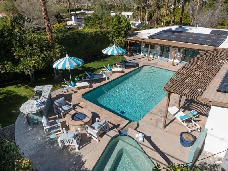 View of entire pool and spa areas