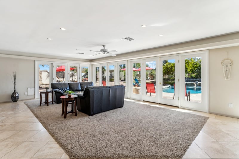 Large open living space Stunning views of the resort style backyard and pool