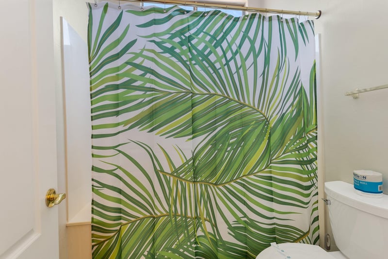 Guest bathroom with dual vanity