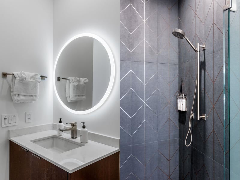 Sleek guest bathroom