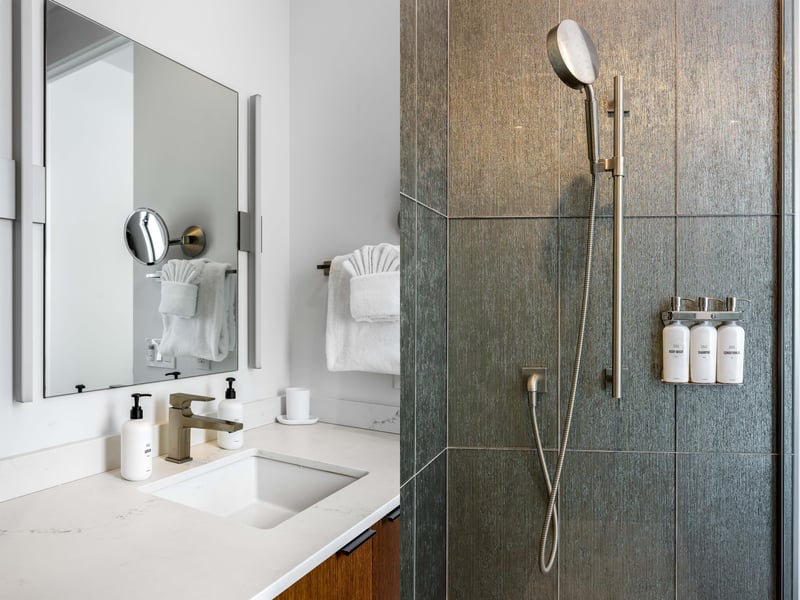 Sleek walkin shower