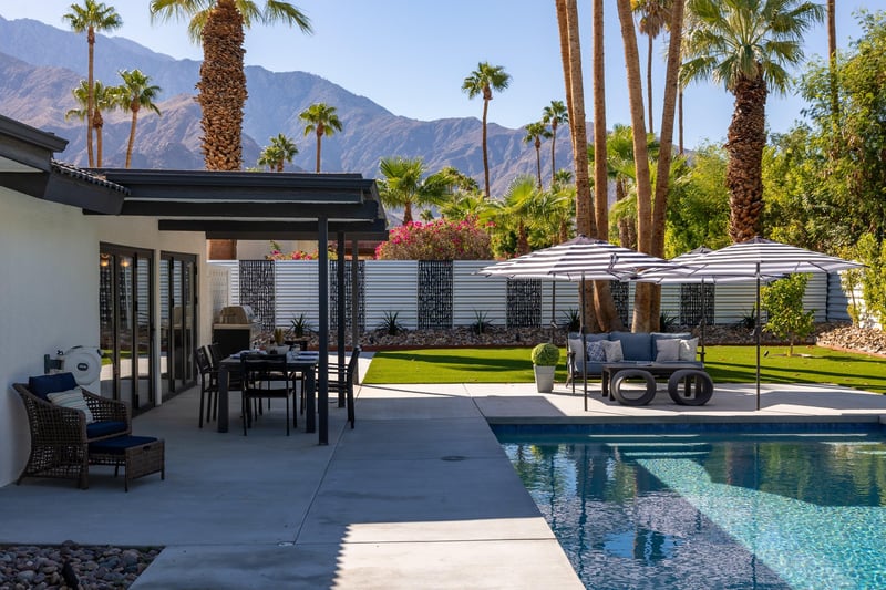 Mountain views surround the property