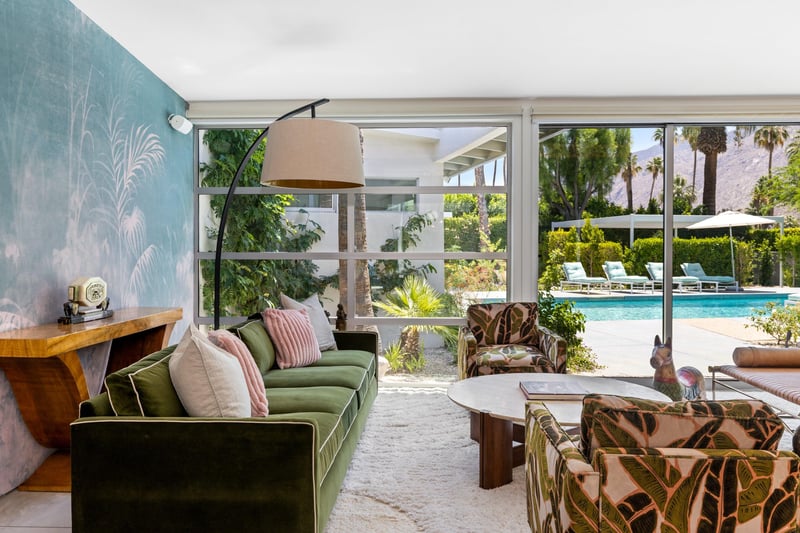 Sliding doors open to bring the outdoors, in.