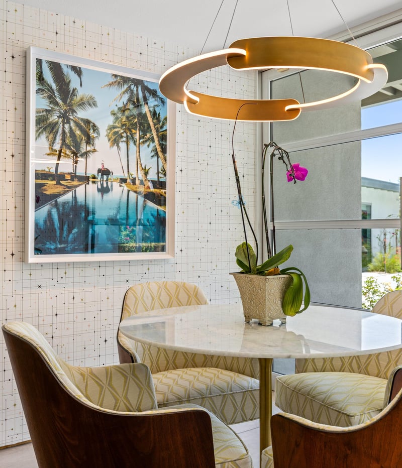 Perfect spot for a morning cup of coffee Direct access to the back patio and poolspa.