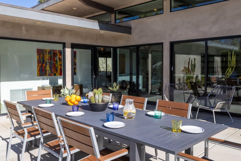 Private outdoor dining space