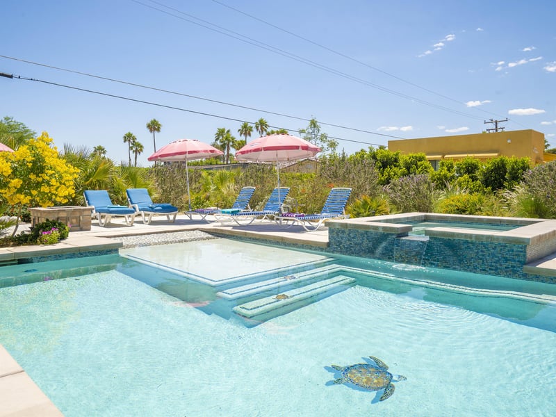 Plenty of poolside chaise lounges