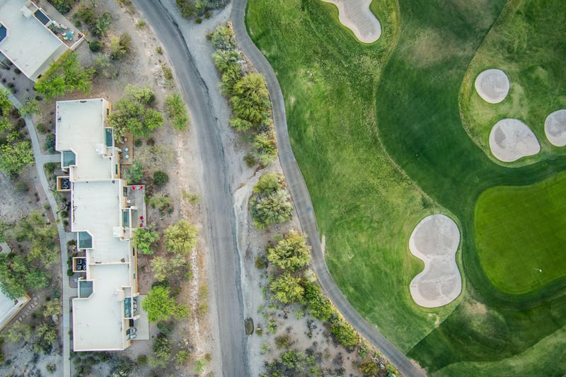 View of unit complex and golf course view.