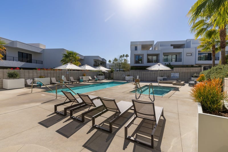 Modern poolside oasis