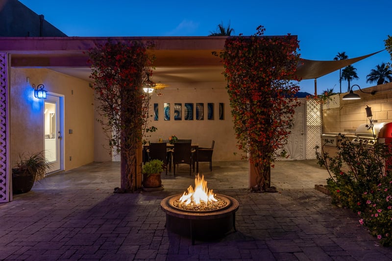 Enjoy a glass of wine around the firepit