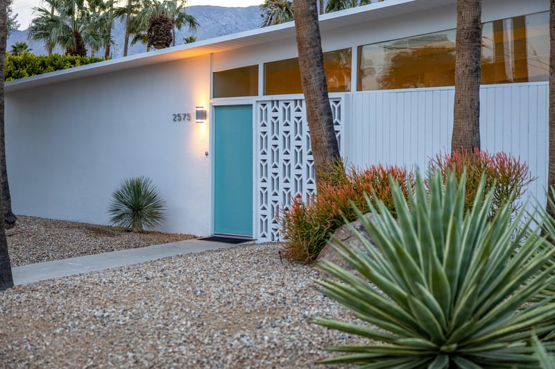 Turquoise door entrance