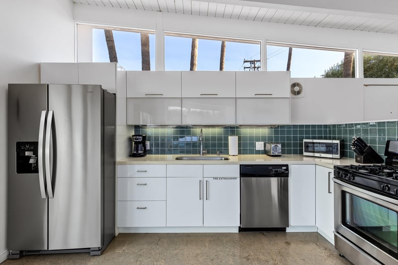 Stainless steel kitchen appliances
